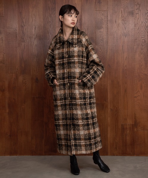 セール】soutien collar shaggy coat / ステンカラーシャギーコート