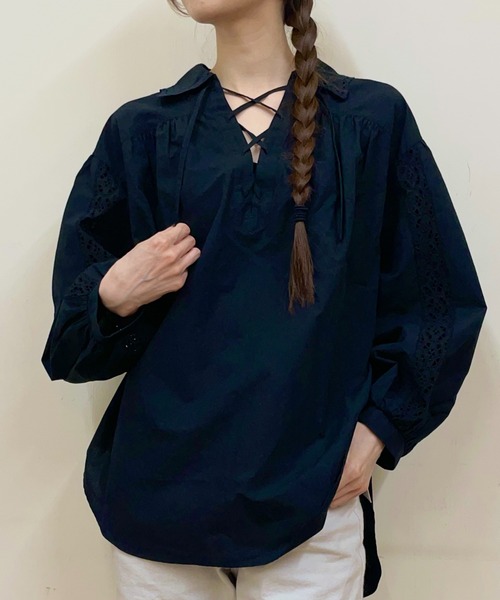 THE SHINZONE/シンゾーン レースアップブラウス LACE-UP BLOUSE