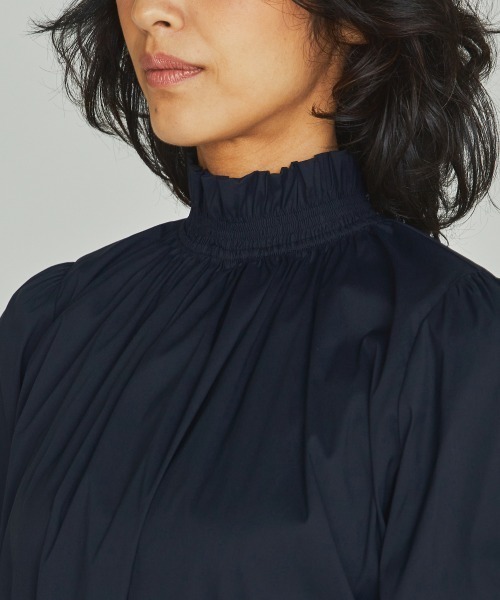 セール】スタンドカラーフリルブラウス（シャツ/ブラウス）｜DOUBLE