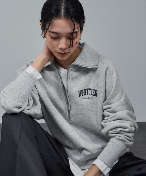 セール】【WEB限定】ビンテージライクハーフジップスウェット