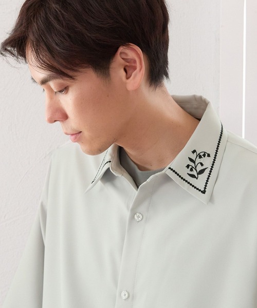 LAKOLE（ラコレ）の「フラワー刺繍シャツ半袖 / 128339（シャツ