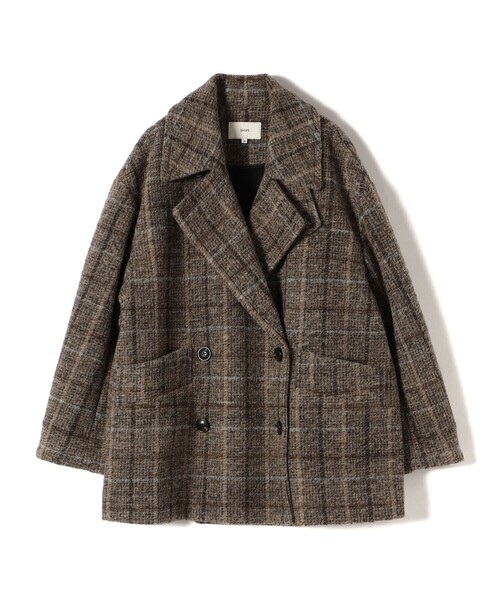 SHIPS（シップス）の「スライバー チェック ショート Pコート