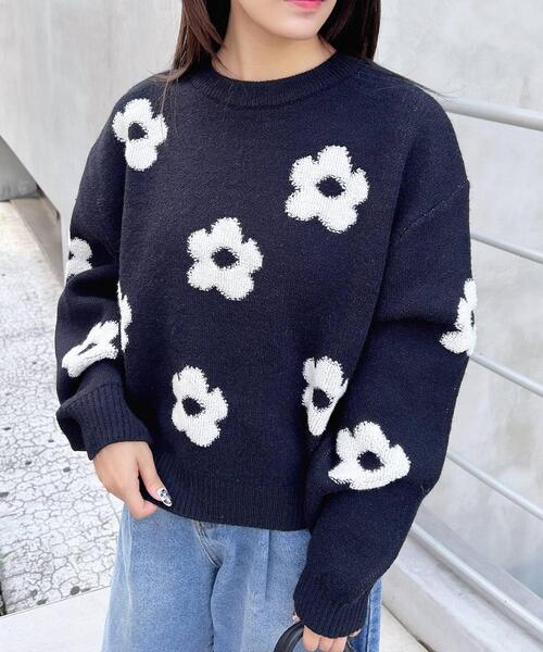花柄ジャガードニット（ニット/セーター）｜INGNI（イング）の