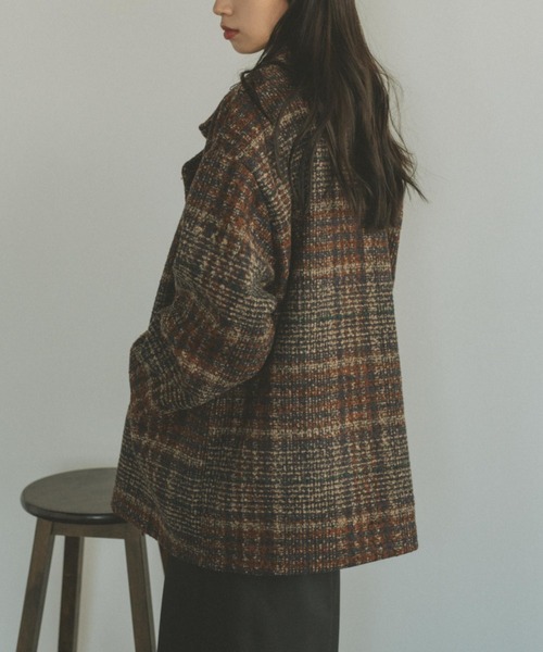 ツイードチェックジャケットコート（その他アウター）｜VANNIE U