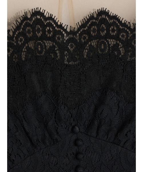 Ameri（アメリ）の「OFF SHOULDER LACE LIKE ROMPERS（サロペット