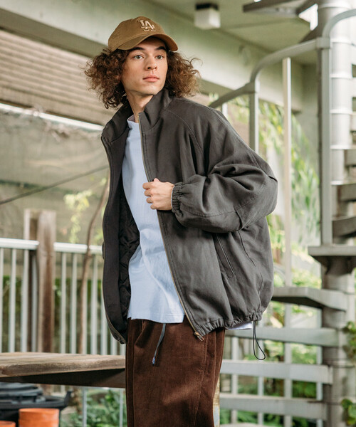 セール】限定展開 ビッグシルエット スタンドカラー ダック ブルゾン