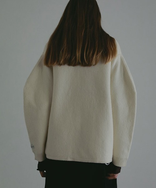 ダブルフェイスフロントファスナーニットプルオーバー（ニット