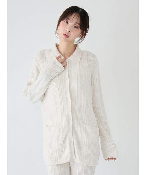 調温スムーズィーランダムリブカーディガン（ルームウェア/パジャマ