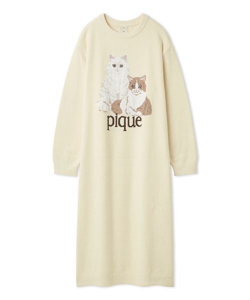 エアリーモコキャットジャガードワンピース（ルームウェア/パジャマ