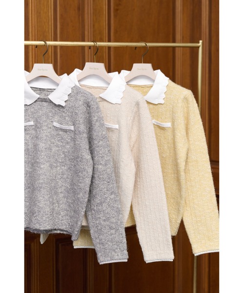 Petal-Edge Collar Knit Top（ニット/セーター）｜Her lip to（ハー