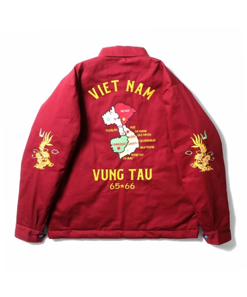 HOUSTON ヒューストン REVERSIBLE VIETNAM JACKET 虎 MAP柄 刺繍