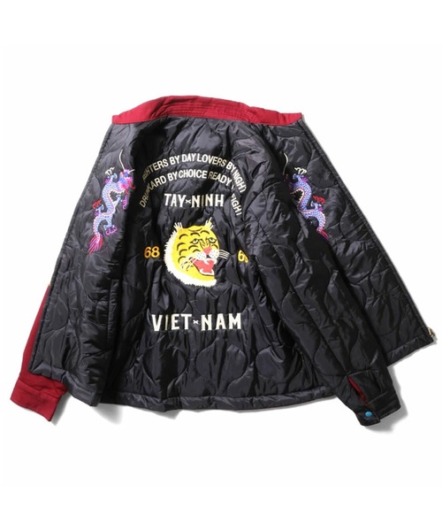 HOUSTON ヒューストン REVERSIBLE VIETNAM JACKET 虎 MAP柄 刺繍