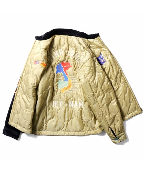 HOUSTON ヒューストン REVERSIBLE VIETNAM JACKET 虎 MAP柄 刺繍