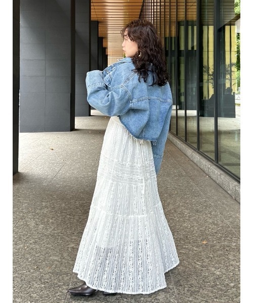 FRAY I.D（フレイアイディー）の「ティアードレースワンピース