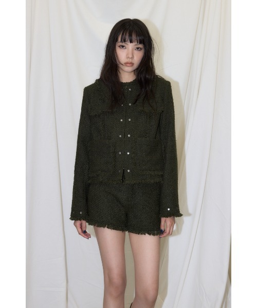 LAGUA GEM（ラグアジェム）の「COMPACT TWEED ジャケット（ノーカラー