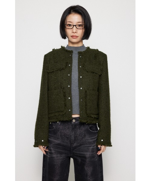 LAGUA GEM（ラグアジェム）の「COMPACT TWEED ジャケット（ノーカラー