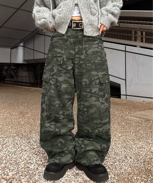 ファスナーポケット柄カーゴパンツ（カーゴパンツ）｜sedacle