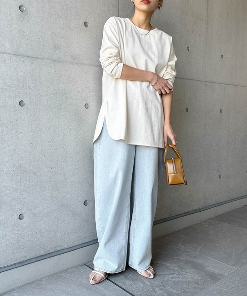 セール】ワイドデニムカーブパンツ（デニムパンツ）｜andme