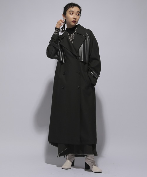 HARE（ハレ）の「フェイクレザーキリカエコート(HARE)（トレンチコート