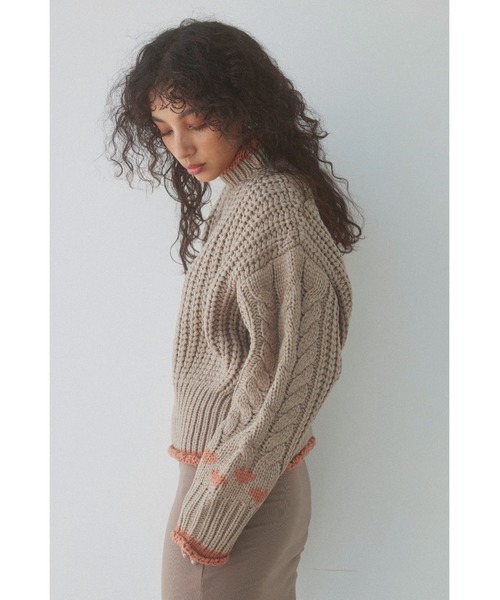 ALEXIA STAM（アリシアスタン）の「Heart Knit Top/ ハートニット