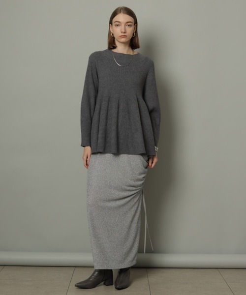 美品 カデュネ 2.3万円 2way オフショル ペプラムニット フレア 洗える