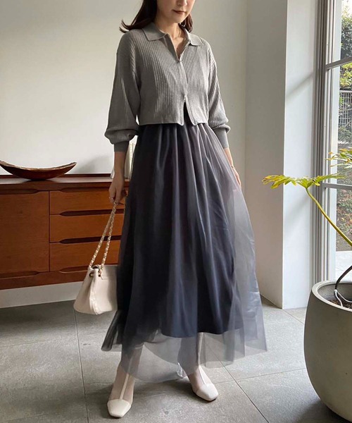 セール】マルチウェイ/ダブルジップニット+ワンピースセット