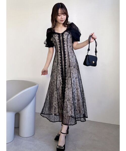 dazzlin（ダズリン）の「チュールベールレースワンピース（ドレス