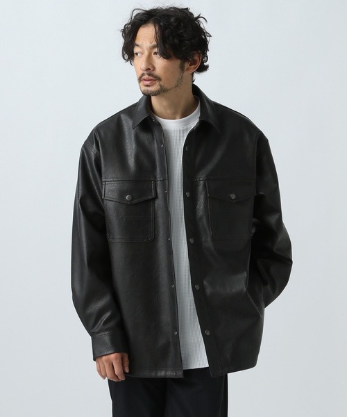 フェイクレザーシャツ（ブルゾン）｜BAYFLOW（ベイフロー）の