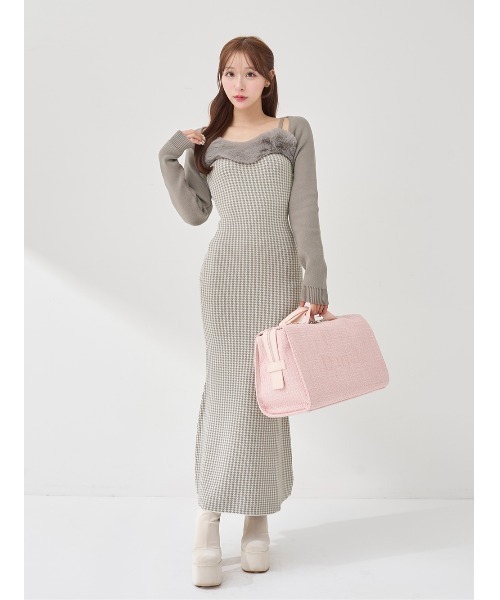 Darich（ダーリッチ）の「アンサンブルチェックニットロングワンピース