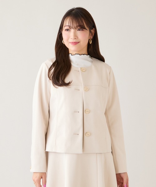 ダンボールニットノーカラージャケット（ノーカラージャケット）｜Rose