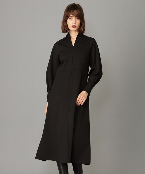 セール】【洗える】 レーヨンストレッチポンチ フレアワンピース