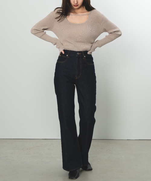 SENEE（セニー）の「high waist flare denim（ハイウエストフレア