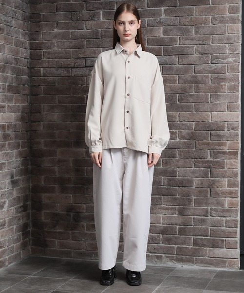 セール】【別注】Balloon Sleeve Oversized Shirt/ヘビーツイル