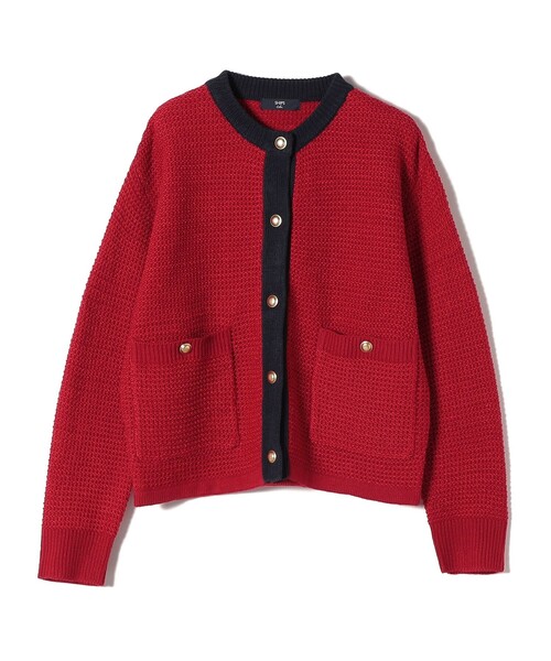 SHIPS Colors:〈手洗い可能〉ニット ツイード カーディガン
