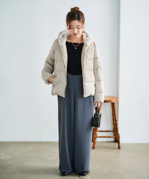 セール】ファーフードショートダウン（ダウンジャケット/コート）｜le