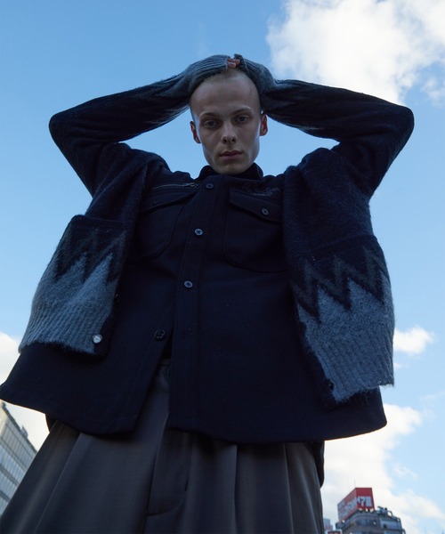NUMBER (N)INE/ナンバーナイン ZIGZAG JACQUARD MOHAIR KNIT CARDIGAN
