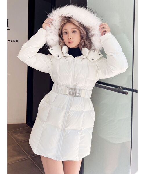 セール】SymmetryGYDAベルト付きロングダウンコート（ダウンジャケット