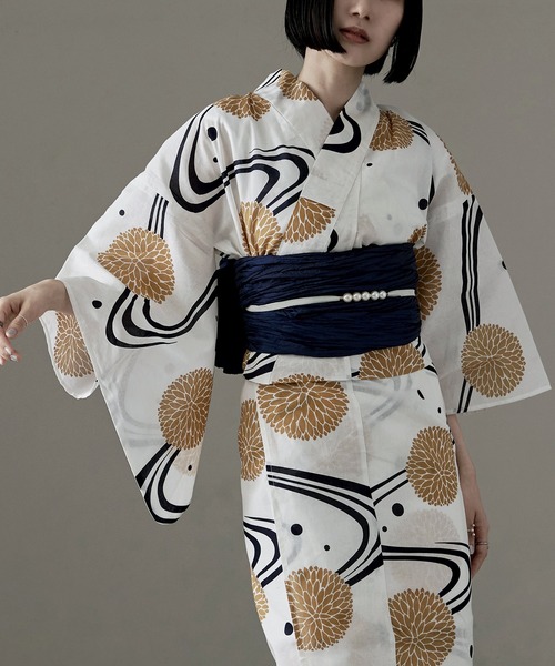 浴衣セット セパレート 着付けのいらない二部式浴衣＋帯 2点SET（浴衣