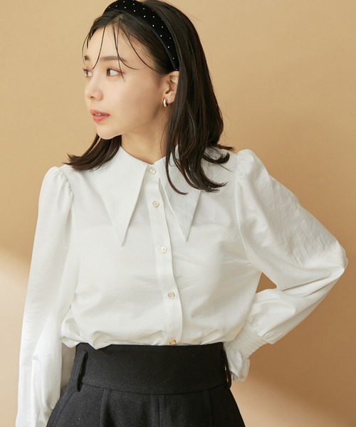 VIS（ビス）の「【2WAY】ロングカラーボウタイブラウス【洗える