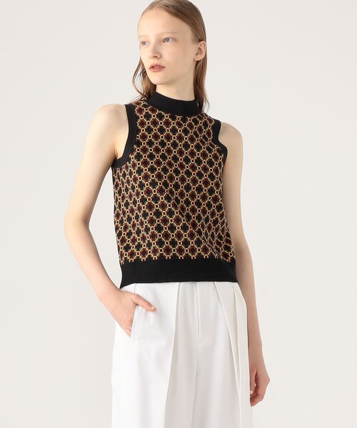 クロスタイルジャカード アメリカンスリーブプルオーバー（ニット