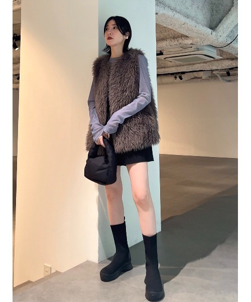 FRAY I.D（フレイアイディー）の「フロッキープリント2wayトップス（T