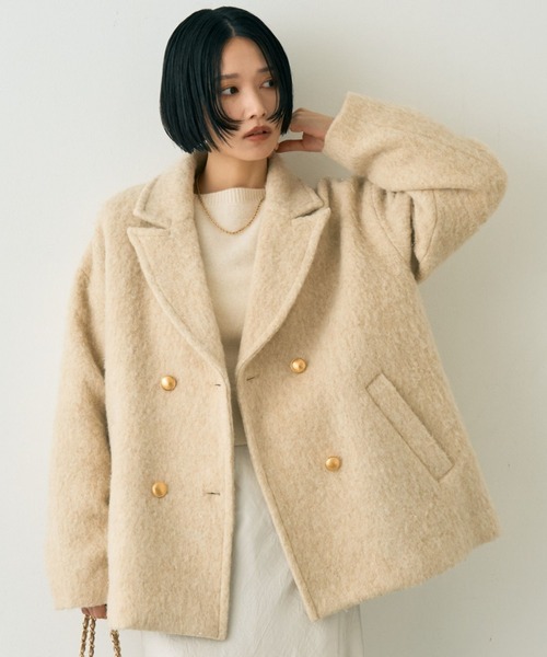 追加4】【一部店舗限定】ラメシャギースライバーPコート/ピーコート