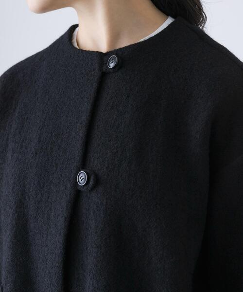 かぐれ（カグレ）の「ウールクルーネックジャケット（ノーカラー