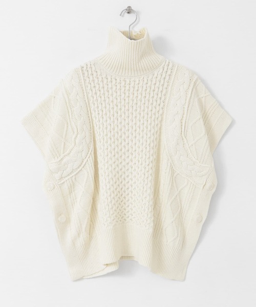KBF（ケイビーエフ）の「ケーブルニットポンチョ（ニット/セーター