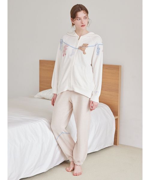 エアリーモコウォッシングアニマルジャガードパーカ（ルームウェア