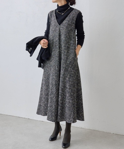 BEARDSLEY（ビアズリー）の「《ビアズリー》ツイードフレアワンピース