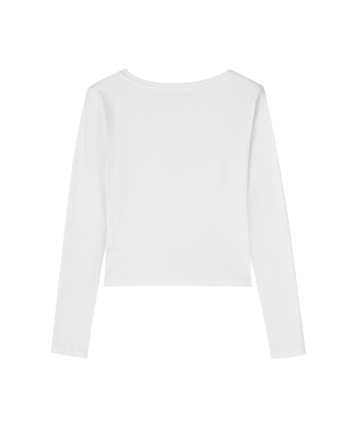 セール】ダブルリボンタイトトップ_ホワイト（Tシャツ/カットソー