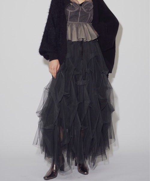 デニムcarrie(ボリュームチュールスカート)（スカート）｜LA BELLE