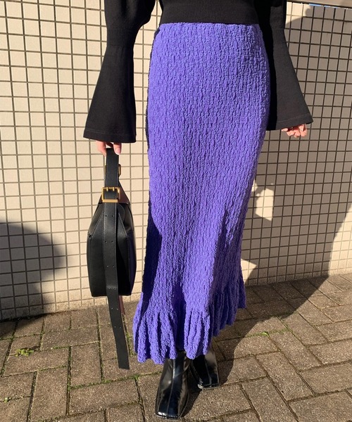 Ameri（アメリ）の「WRINKLE FLOWER LACE SKIRT（スカート）」 - WEAR