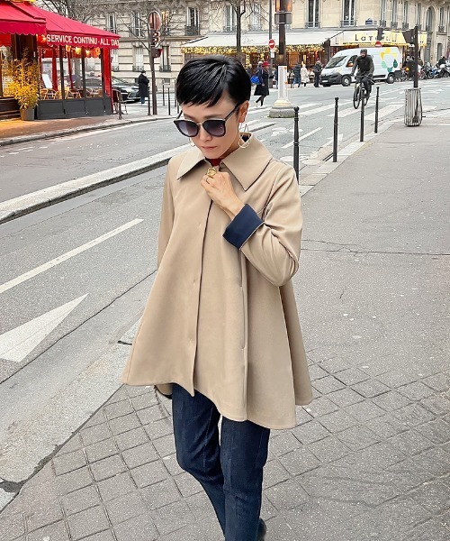 配色裏衿フレアコート（その他アウター）｜JENNE（ジェンヌ）の